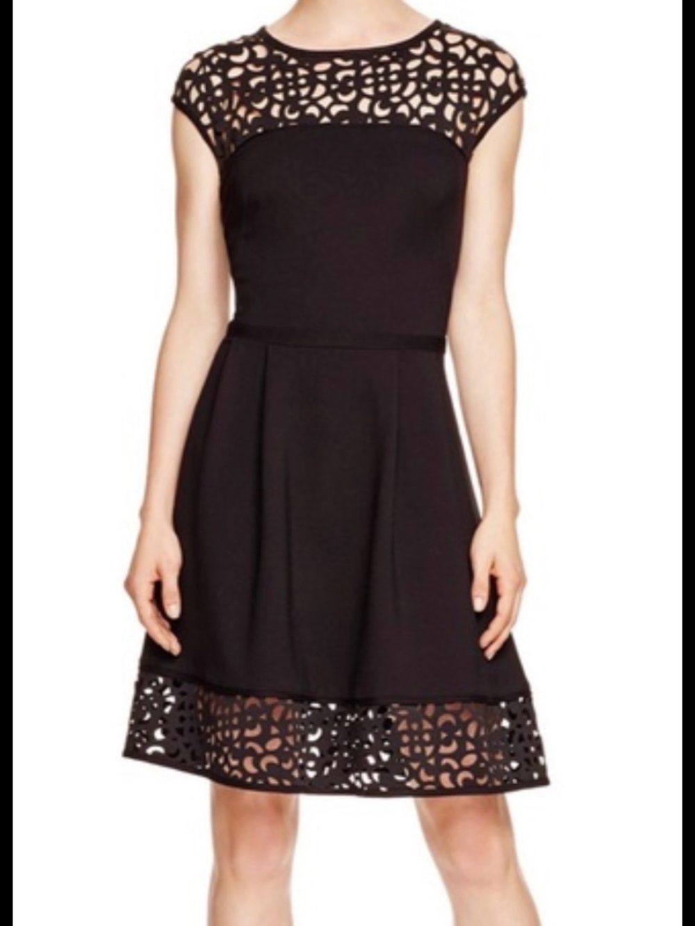 Lauren Ralph Lauren laser cut black dress